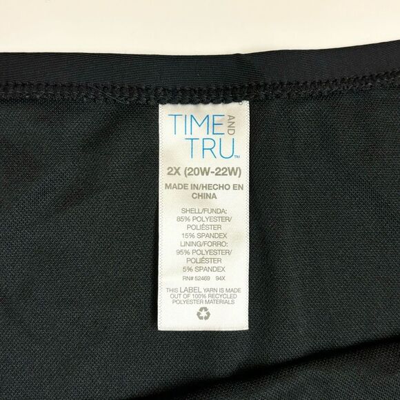 Time and Tru High Waisted Swim Bikini Bottoms - Black - Size 2x / 20 - 22 - Picture 5 of 6